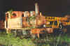 La Nansa en la noche de su carga en Torrelavega con destino al Museo del Ferrocarril de Asturias.